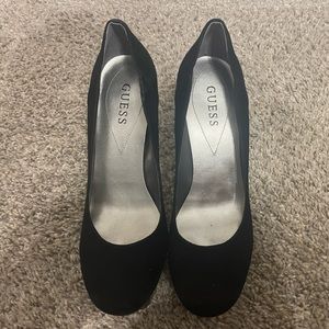 GUESS black suede heels
